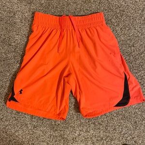 Red athletic shorts
